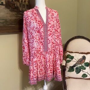 Poupette St. Barth Pink and Red Floral Pattern